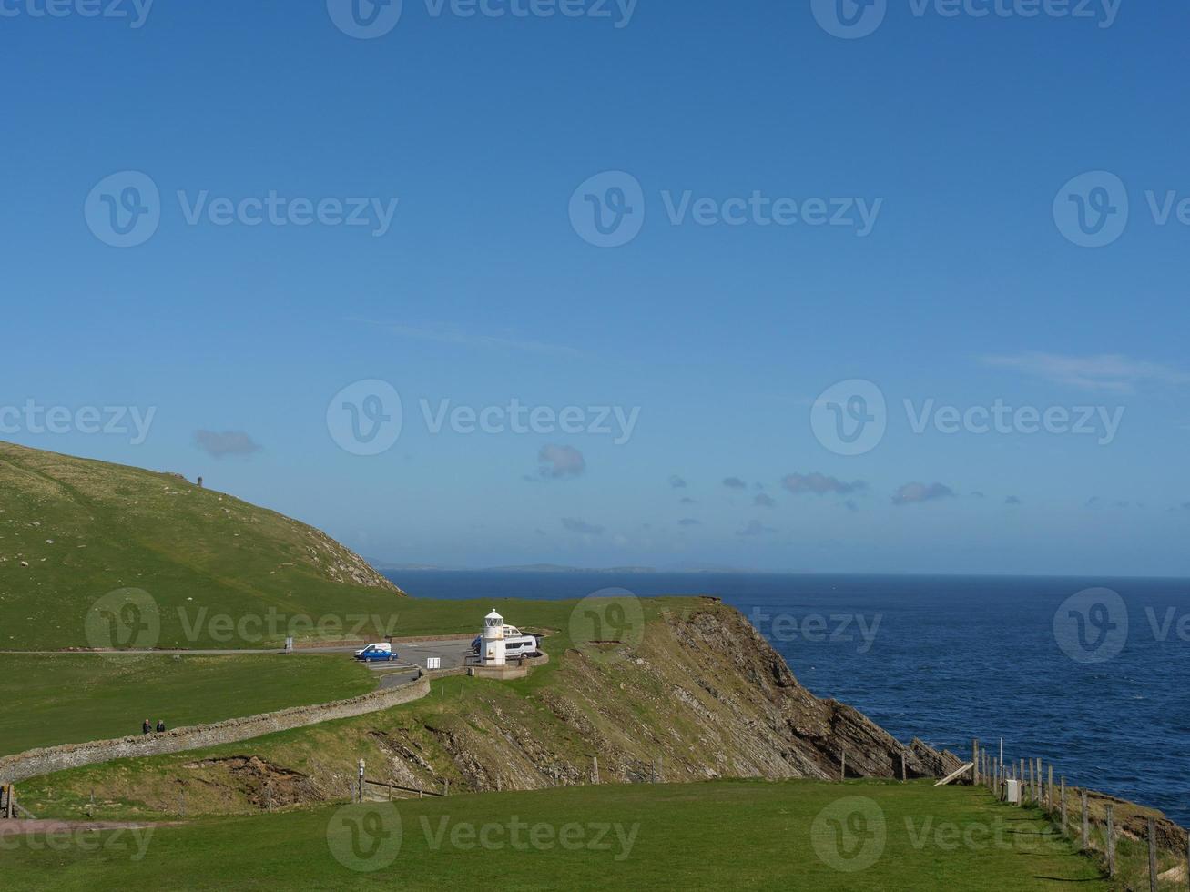 The shetland islands with the city of Lerwick in Scotland photo