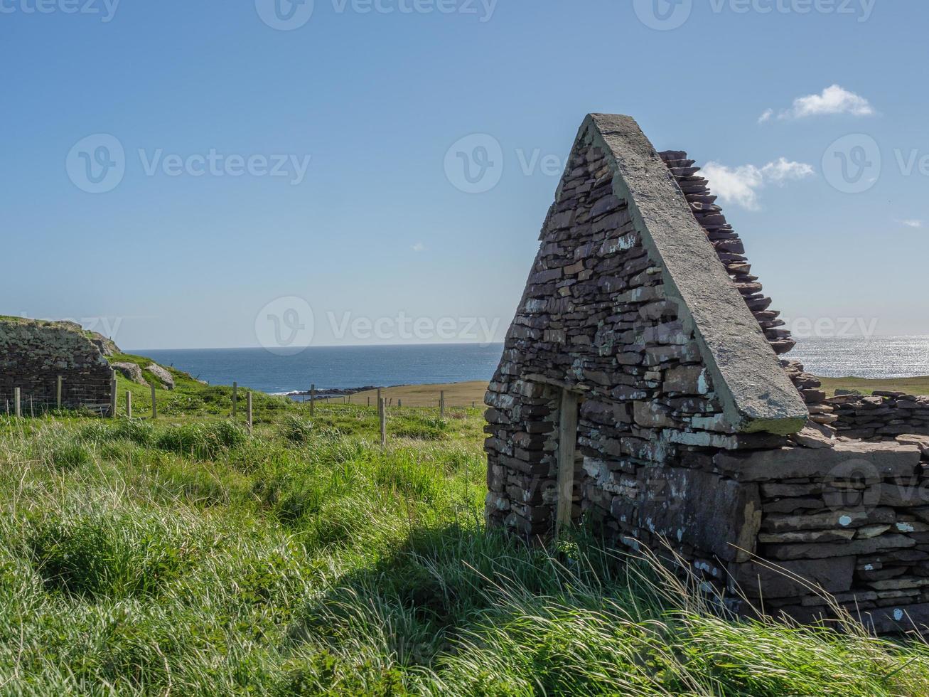 The shetland islands with the city of Lerwick in Scotland photo