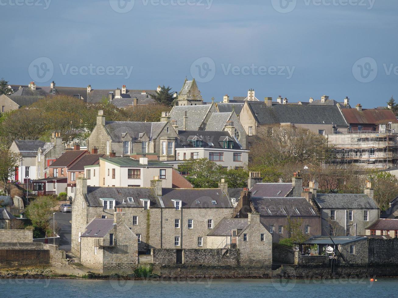 The shetland islands with the city of Lerwick in Scotland photo