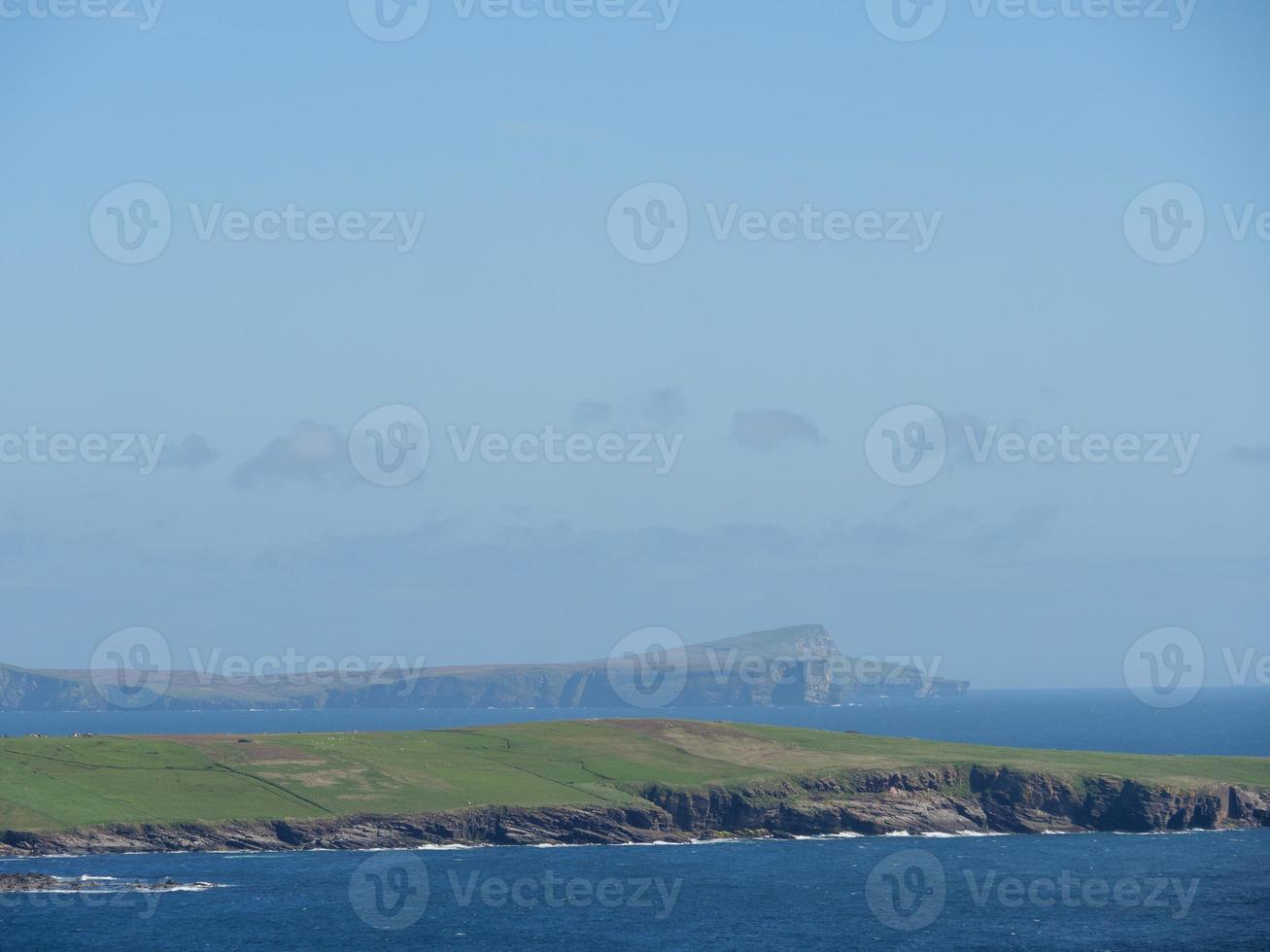 The shetland islands with the city of Lerwick in Scotland photo