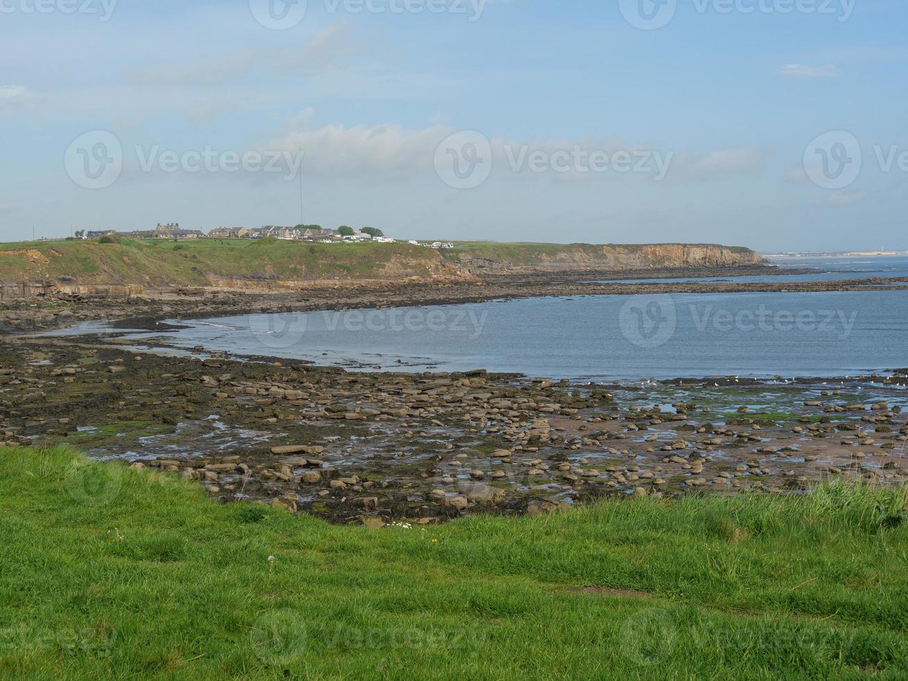 Garden and coastline near newcastle in england photo