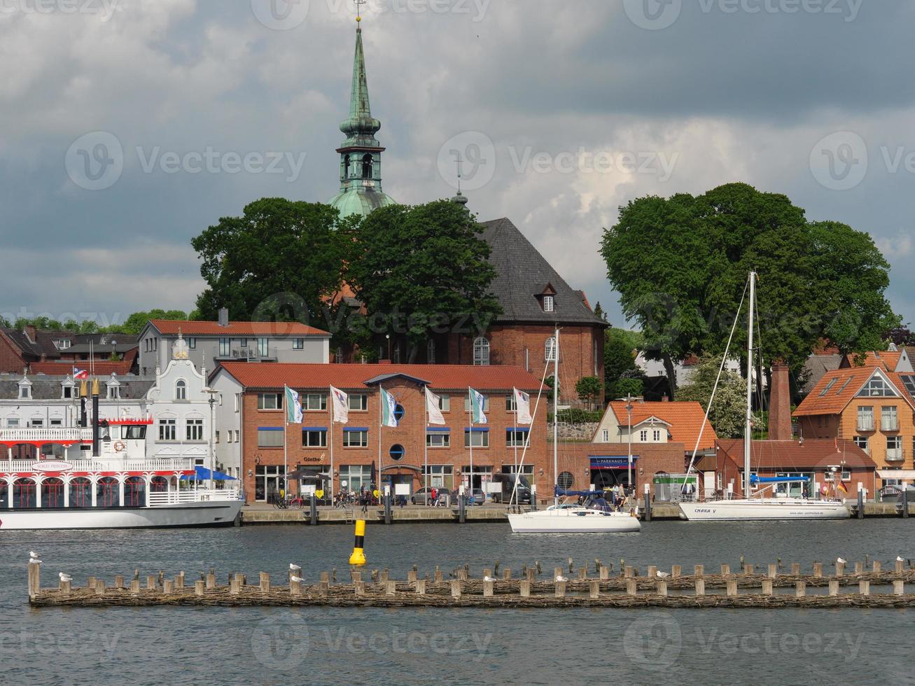 the city of kappeln at the river schlei photo