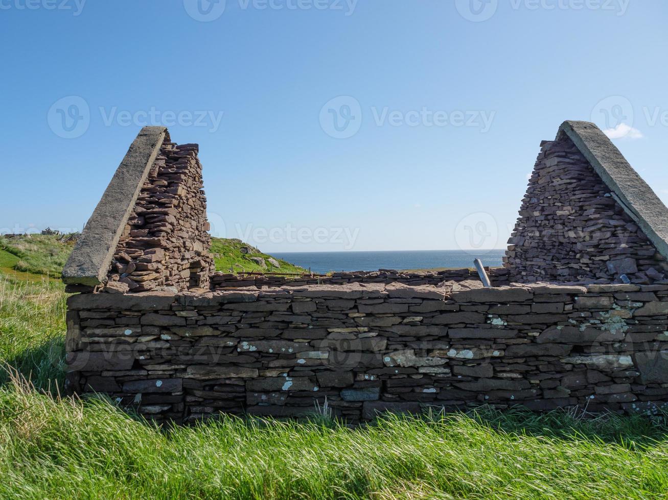The shetland islands with the city of Lerwick in Scotland photo