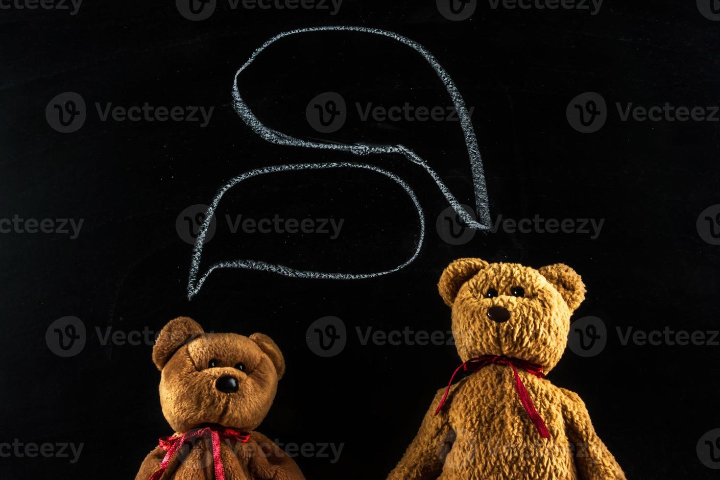 teddy bear with blackboard , background photo