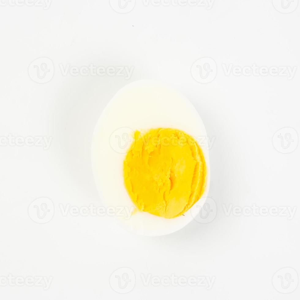 boiled egg on white background photo