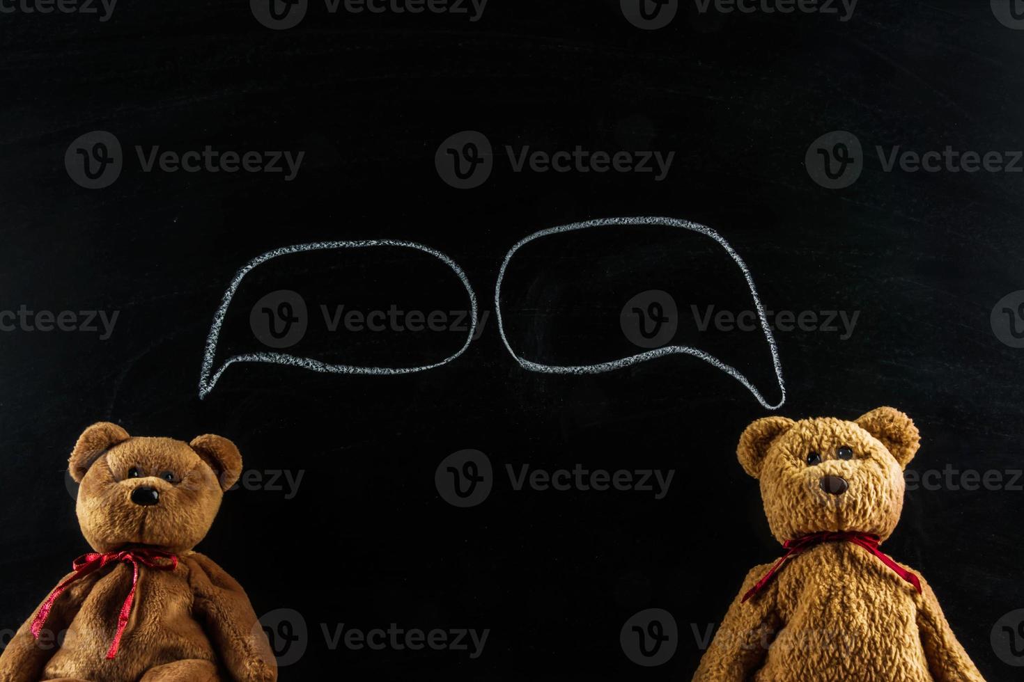 teddy bear with blackboard , background photo