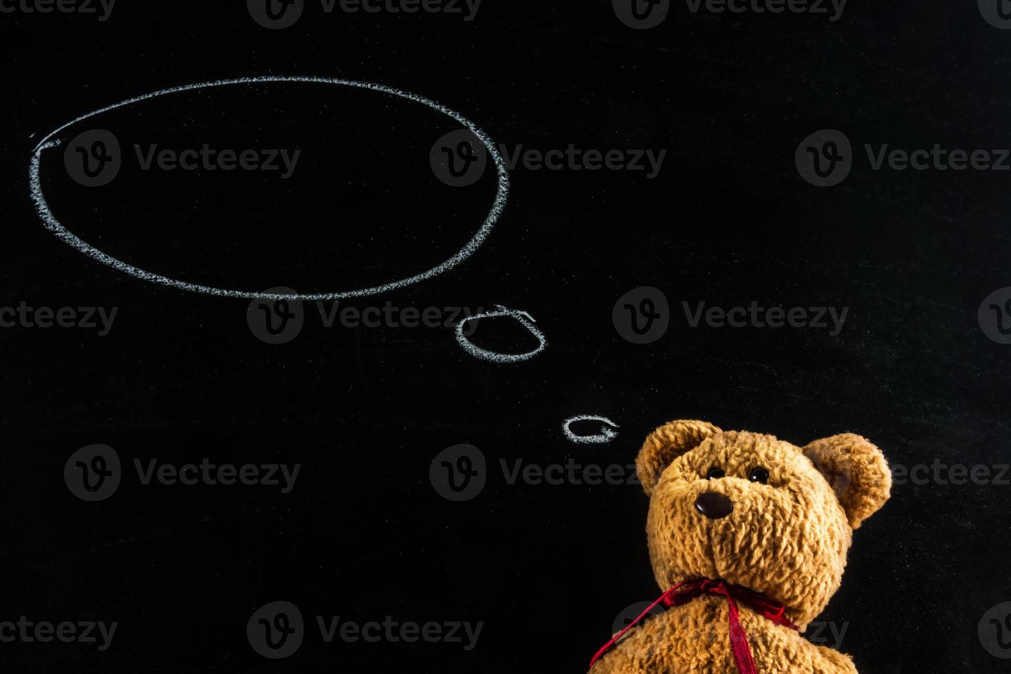 teddy bear with blackboard , background photo