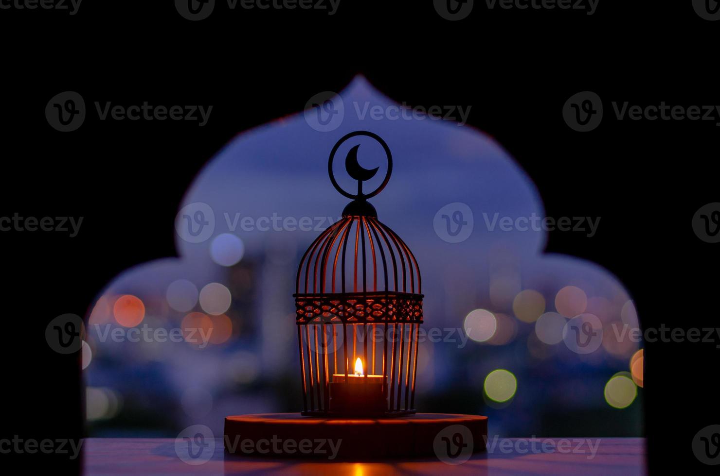 Lantern that have moon symbol for Islamic new year. photo
