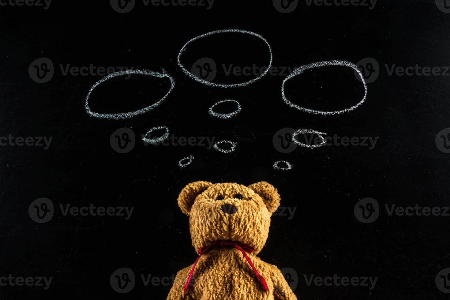 teddy bear with blackboard , background photo