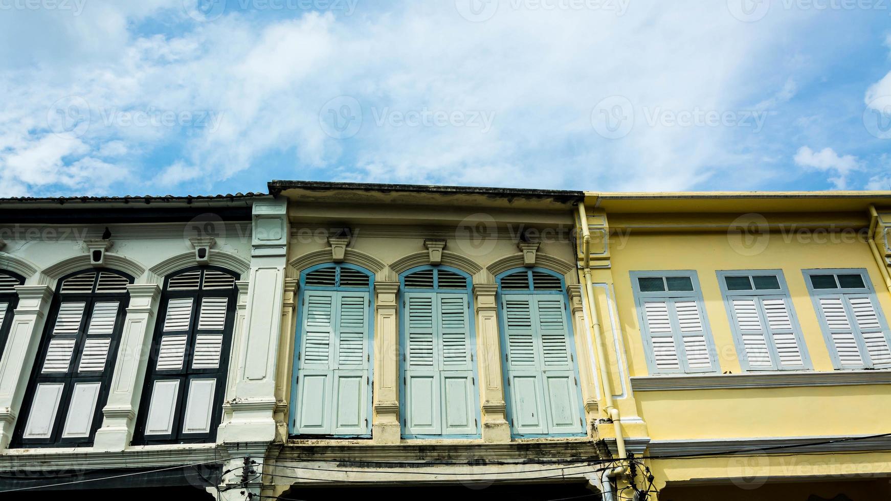 windows on Old Building in Sino Portuguese style photo