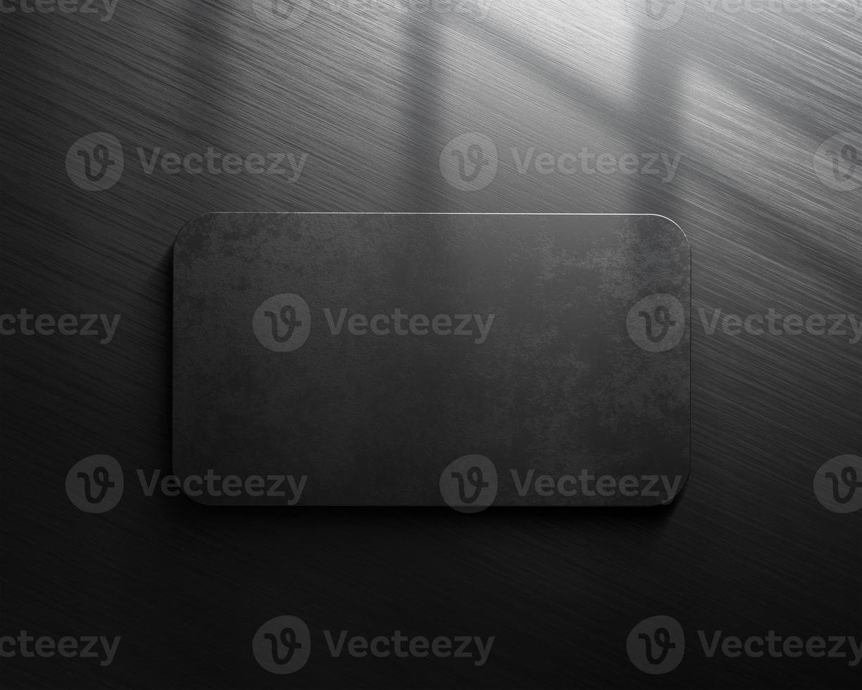 Luxury Black Business Card Mockup Top View photo