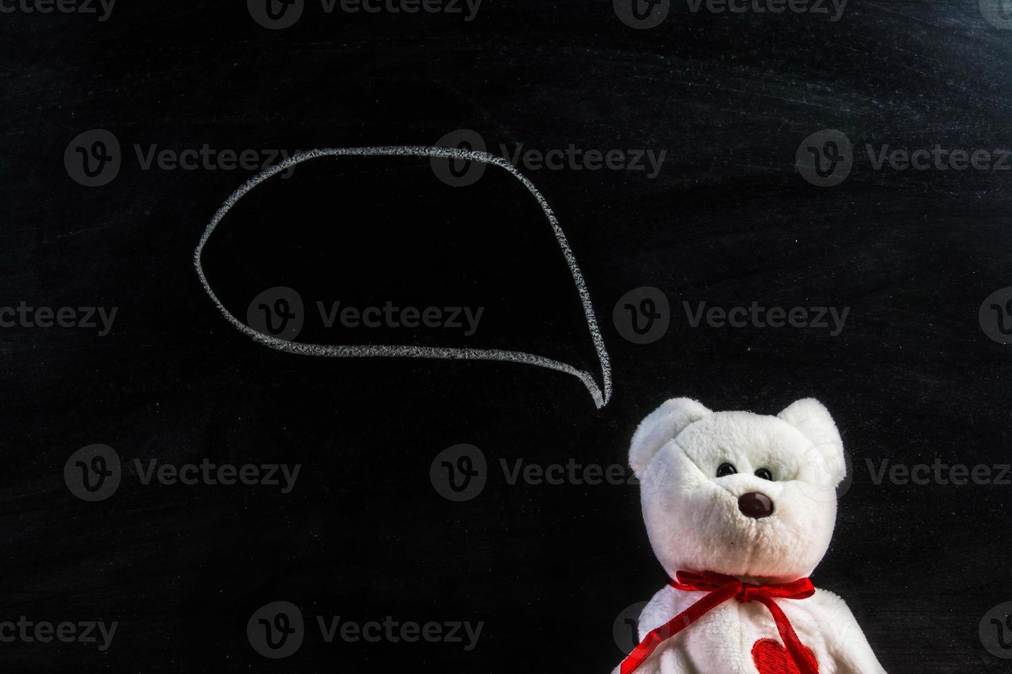 teddy bear with blackboard , background photo