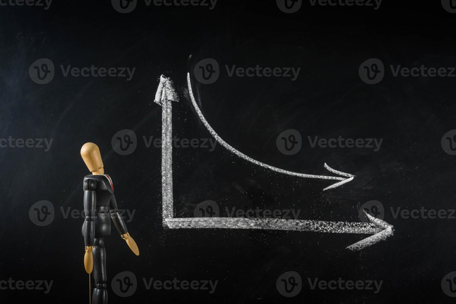 Wood Figure business man background black broad photo