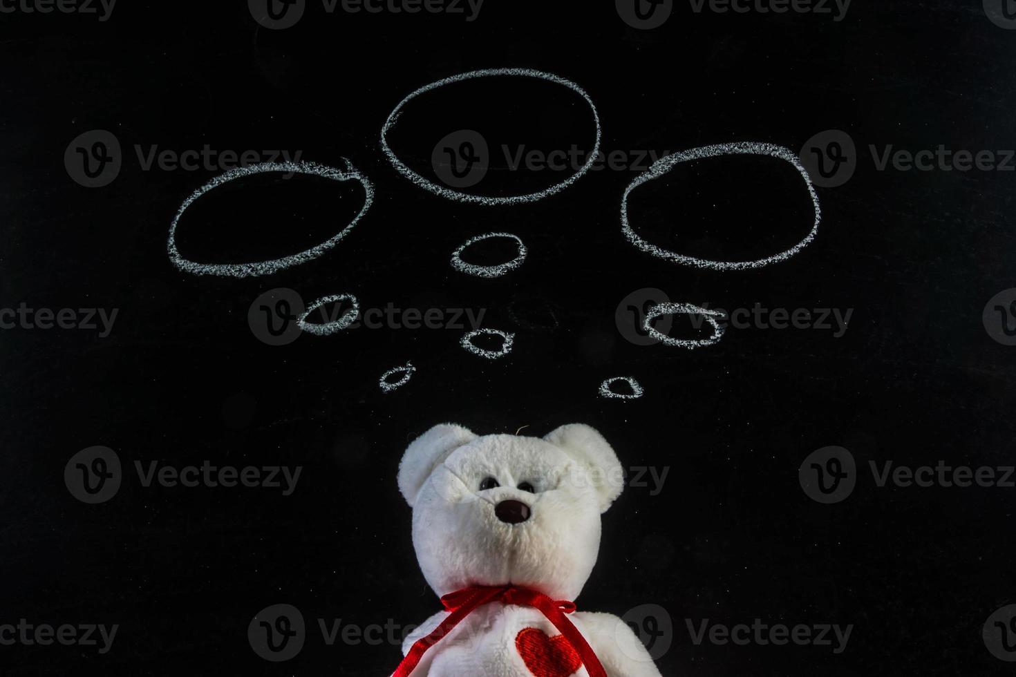 teddy bear with blackboard , background photo