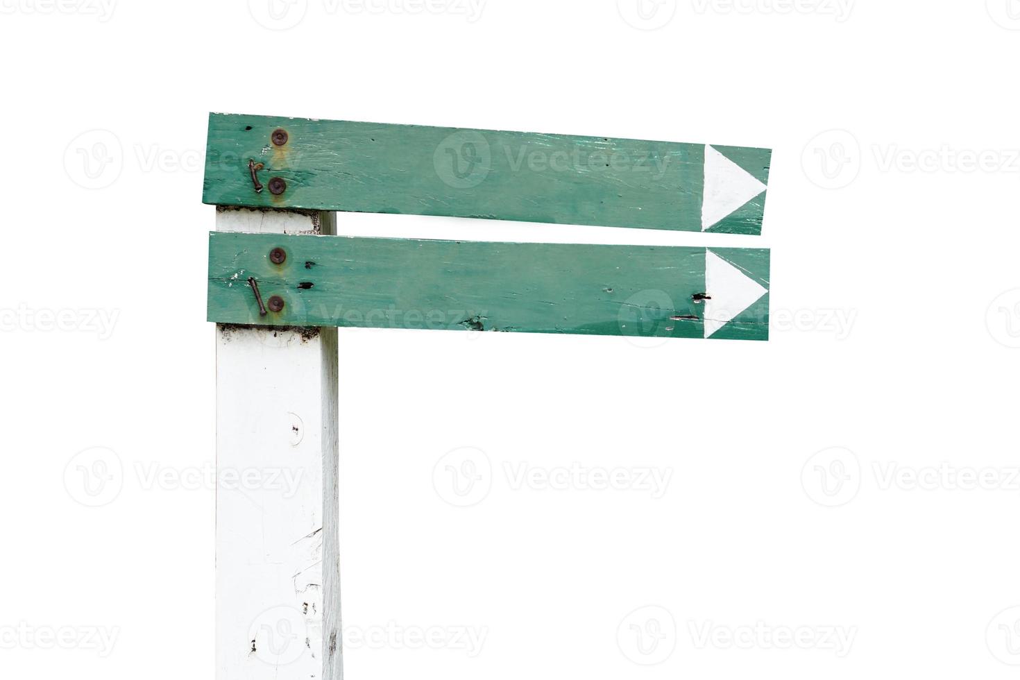 old wooden sign on a white background photo