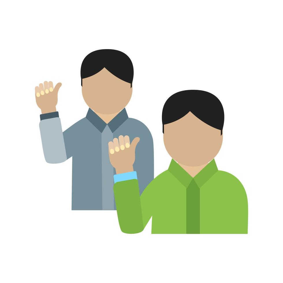 Waving to people I Line Icon vector