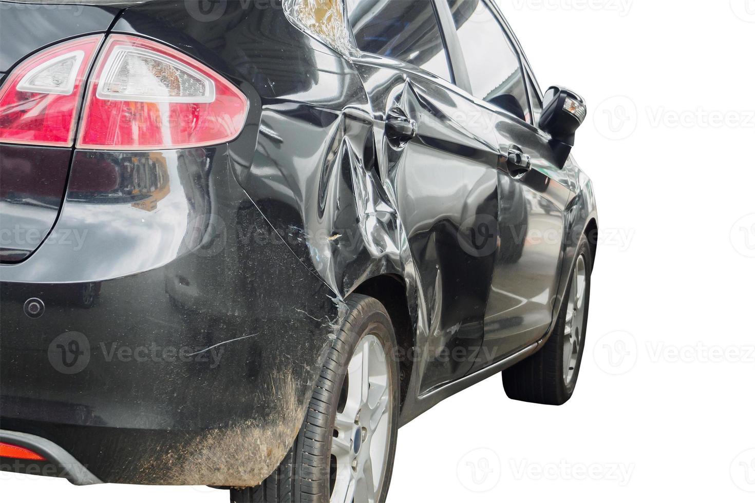 car crash damage accident isolated on white photo