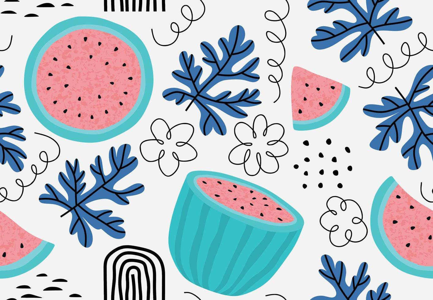 Watermelon seamless pattern. vector illustration