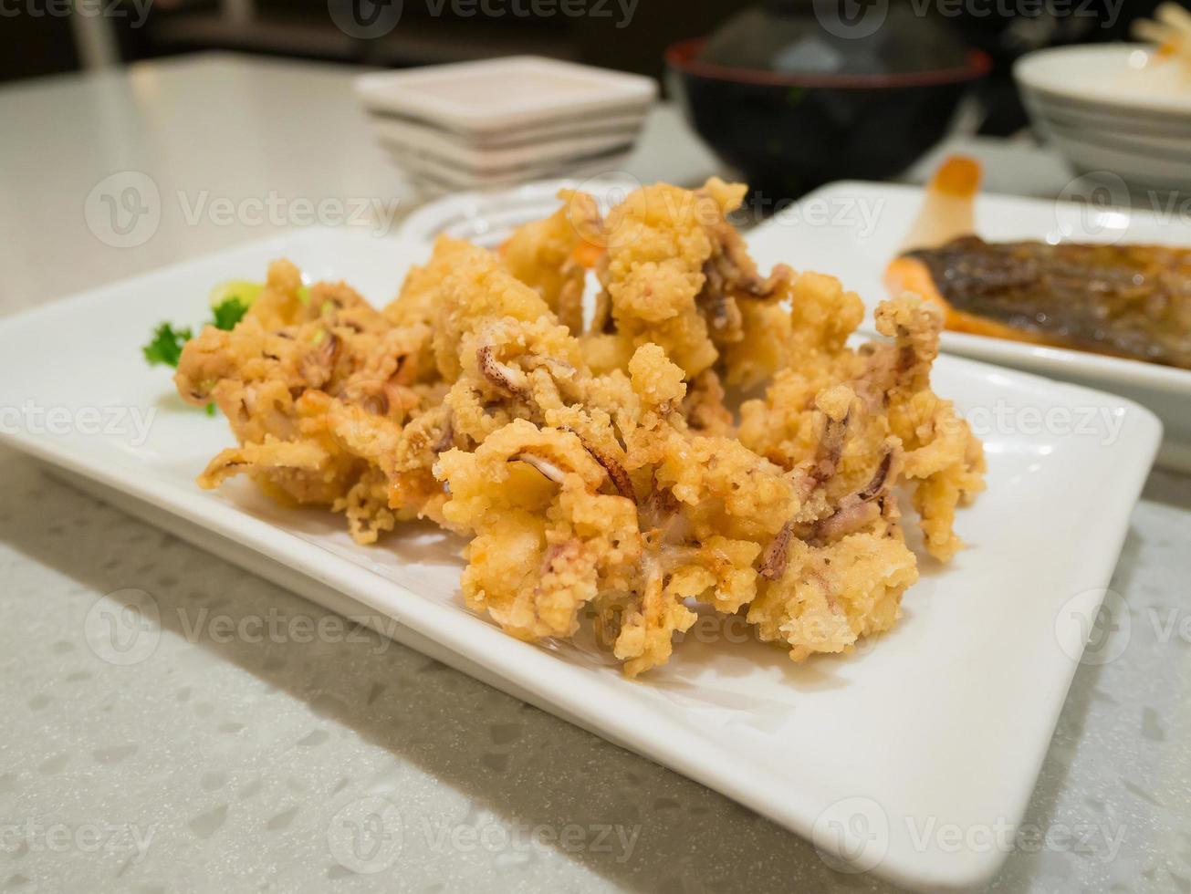 Fried squid with garlic pepper photo