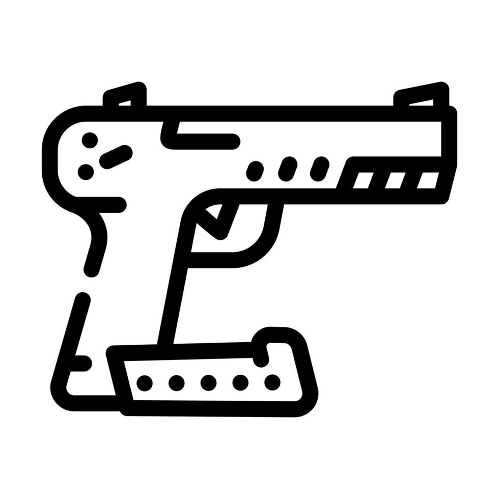 arma traumática protesta reunión línea icono vector ilustración