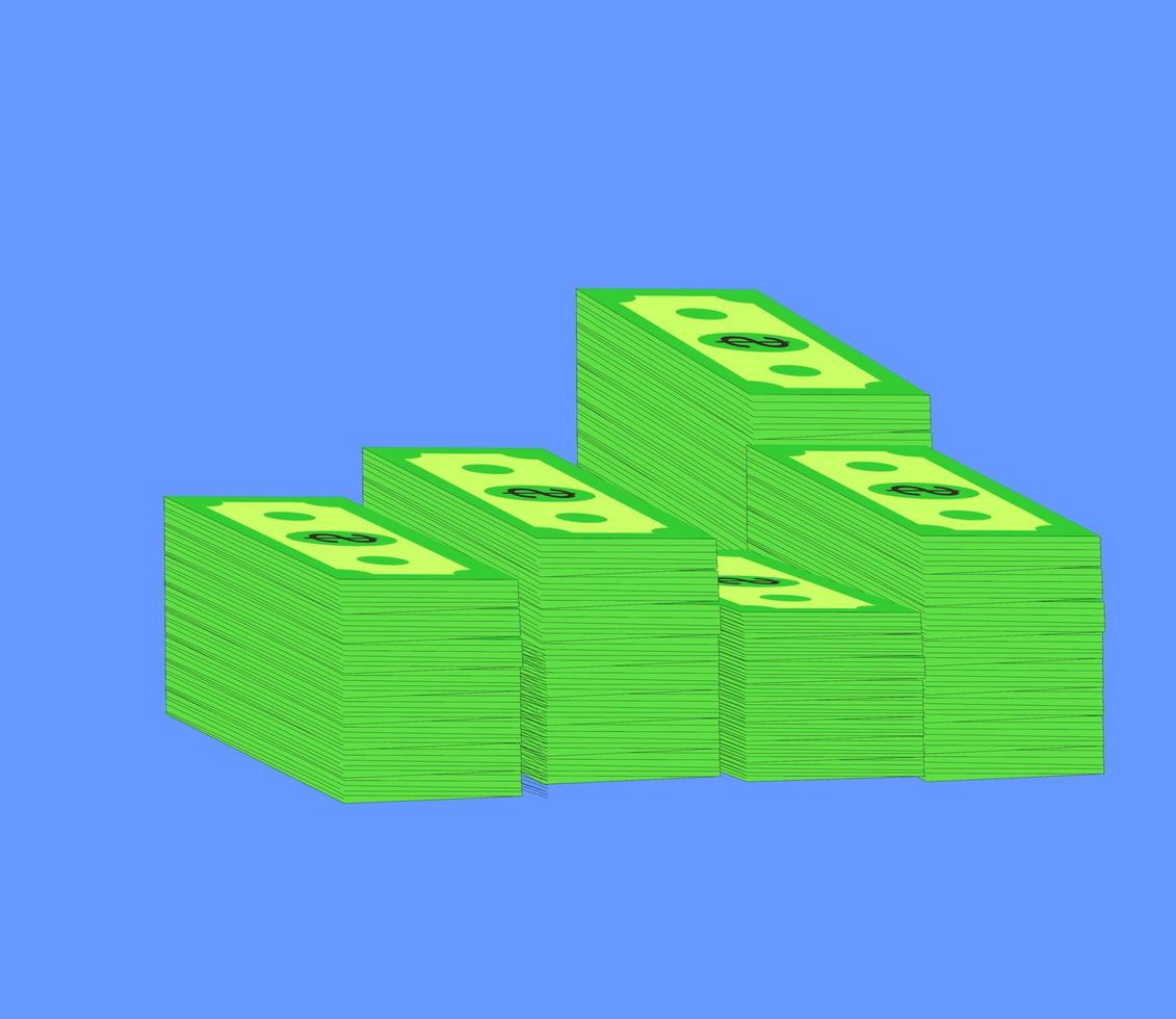pile of dollar bills illustration vector