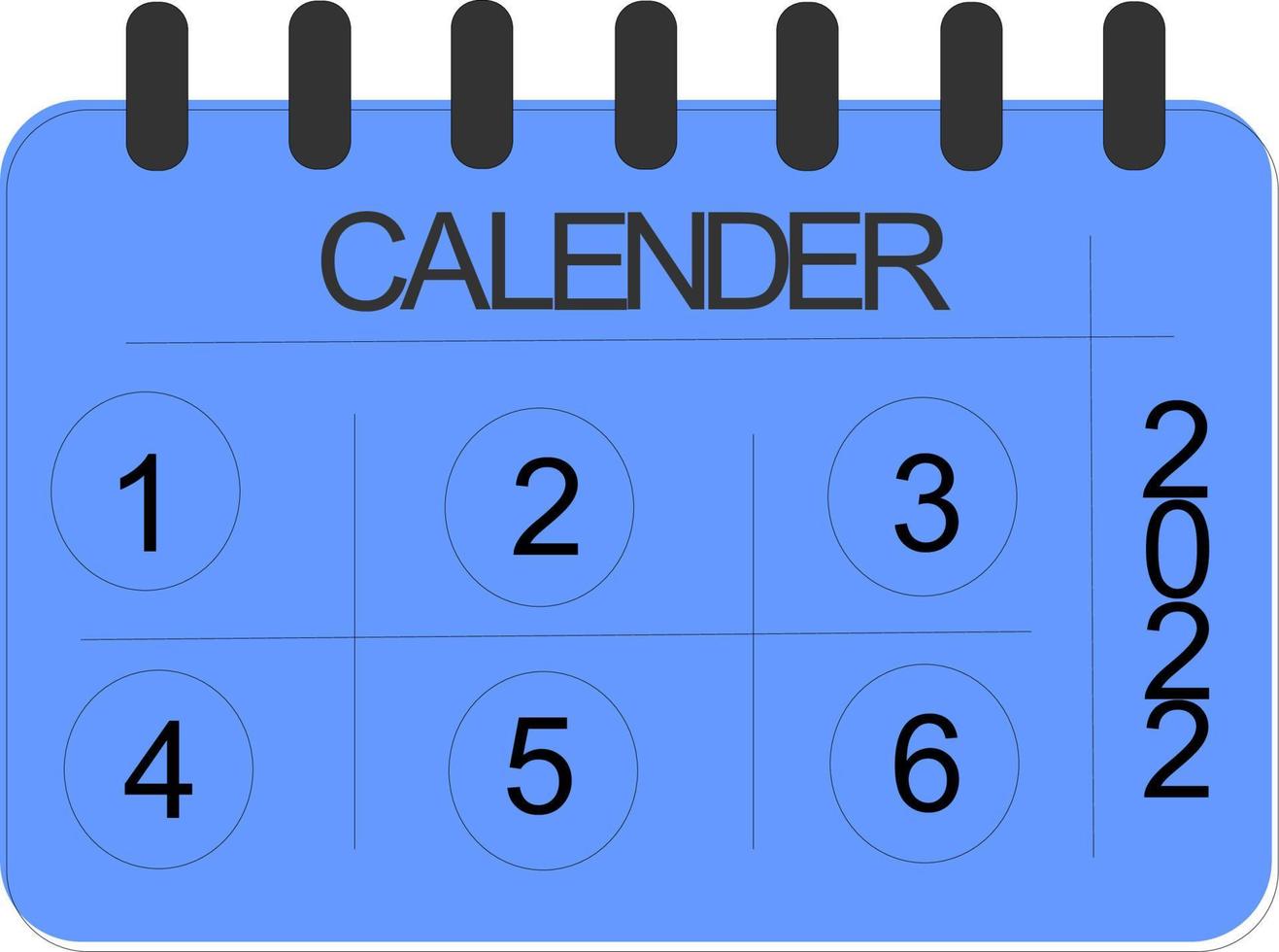 Calender 2022 Blue Color Design Vector