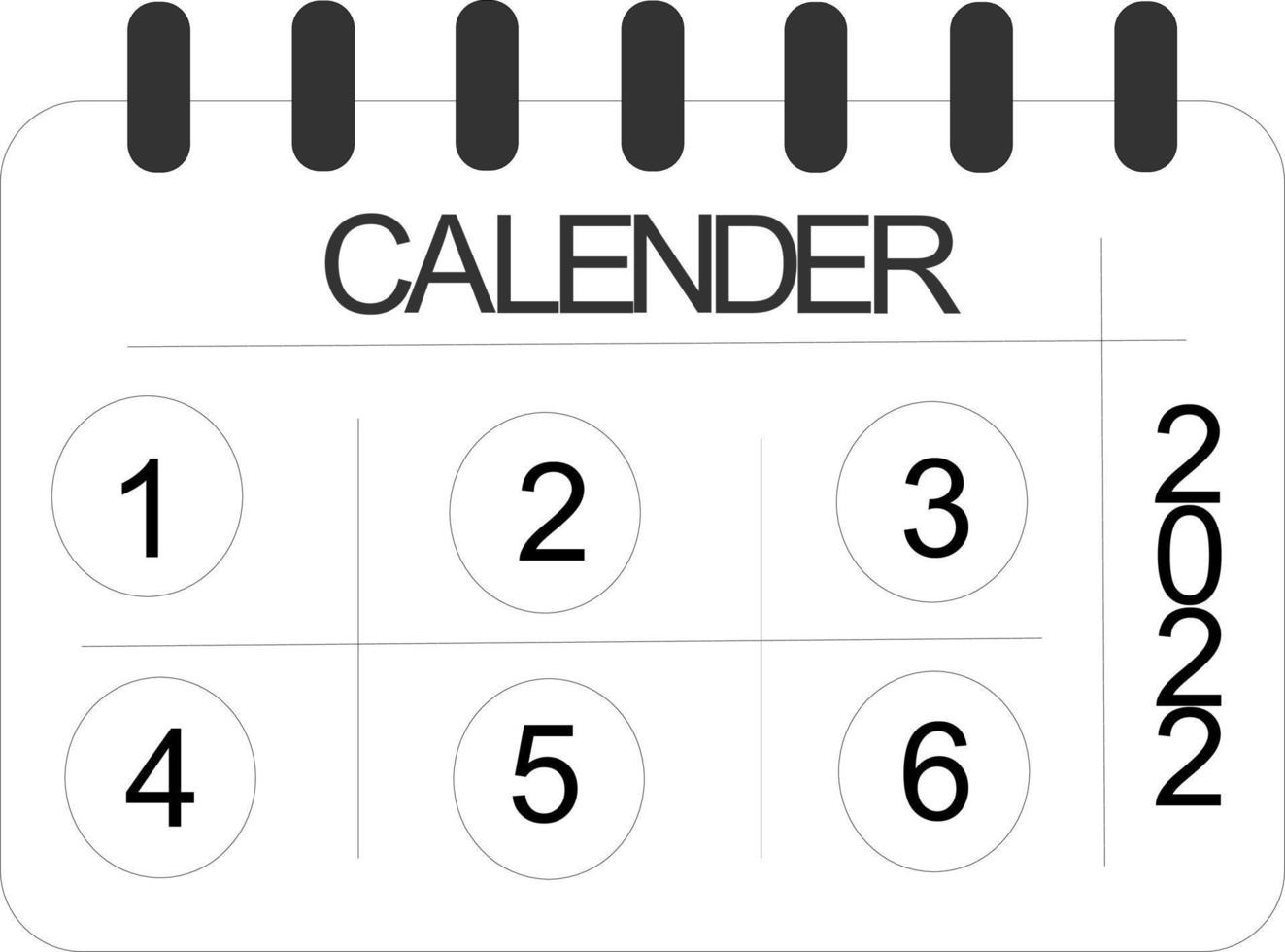 Calender 2022 Black and White Design vector