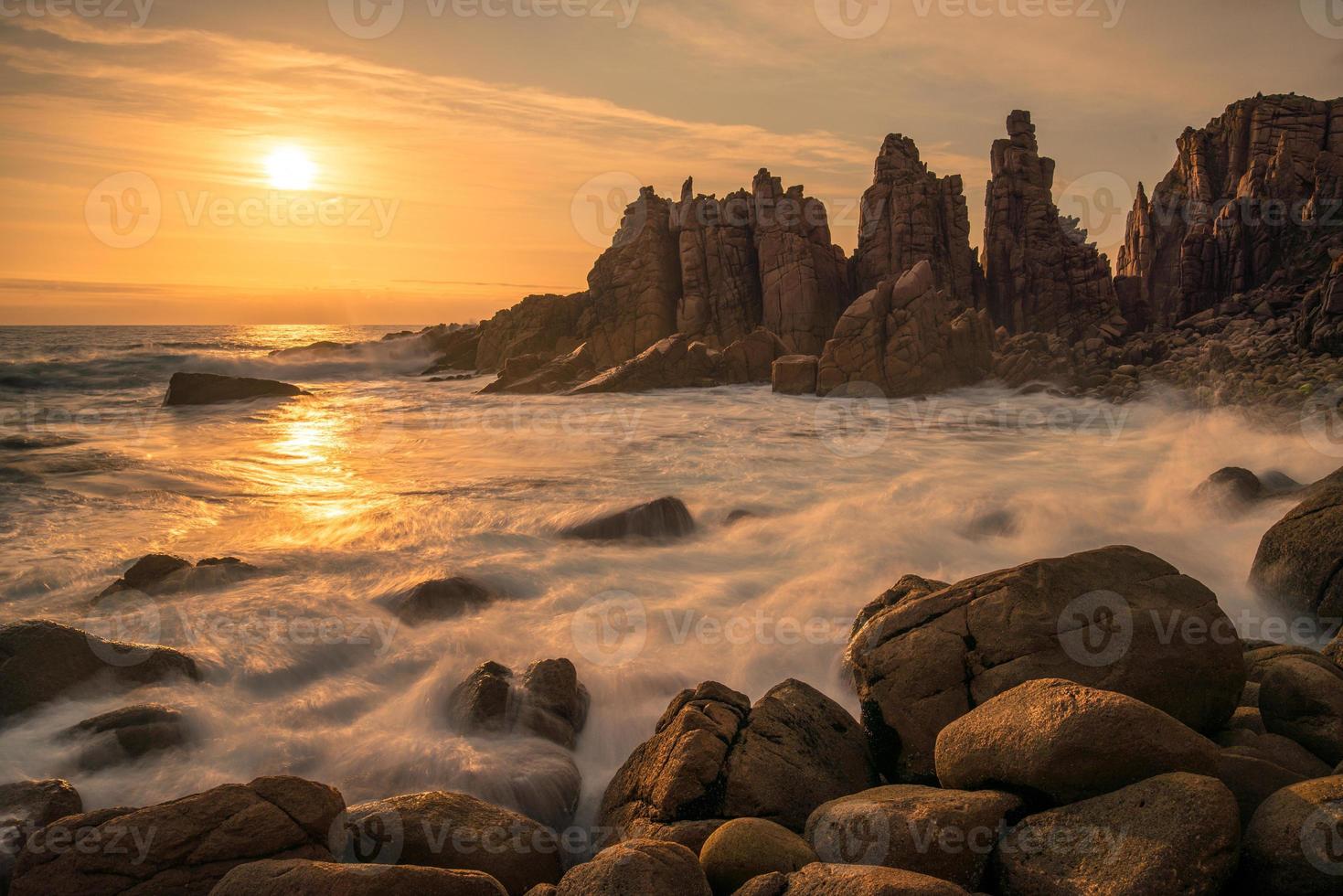 The Pinnacles an iconic rocks formation and the most spectacular landscape for photographer in Phillip Island of Victoria state, Australia. photo