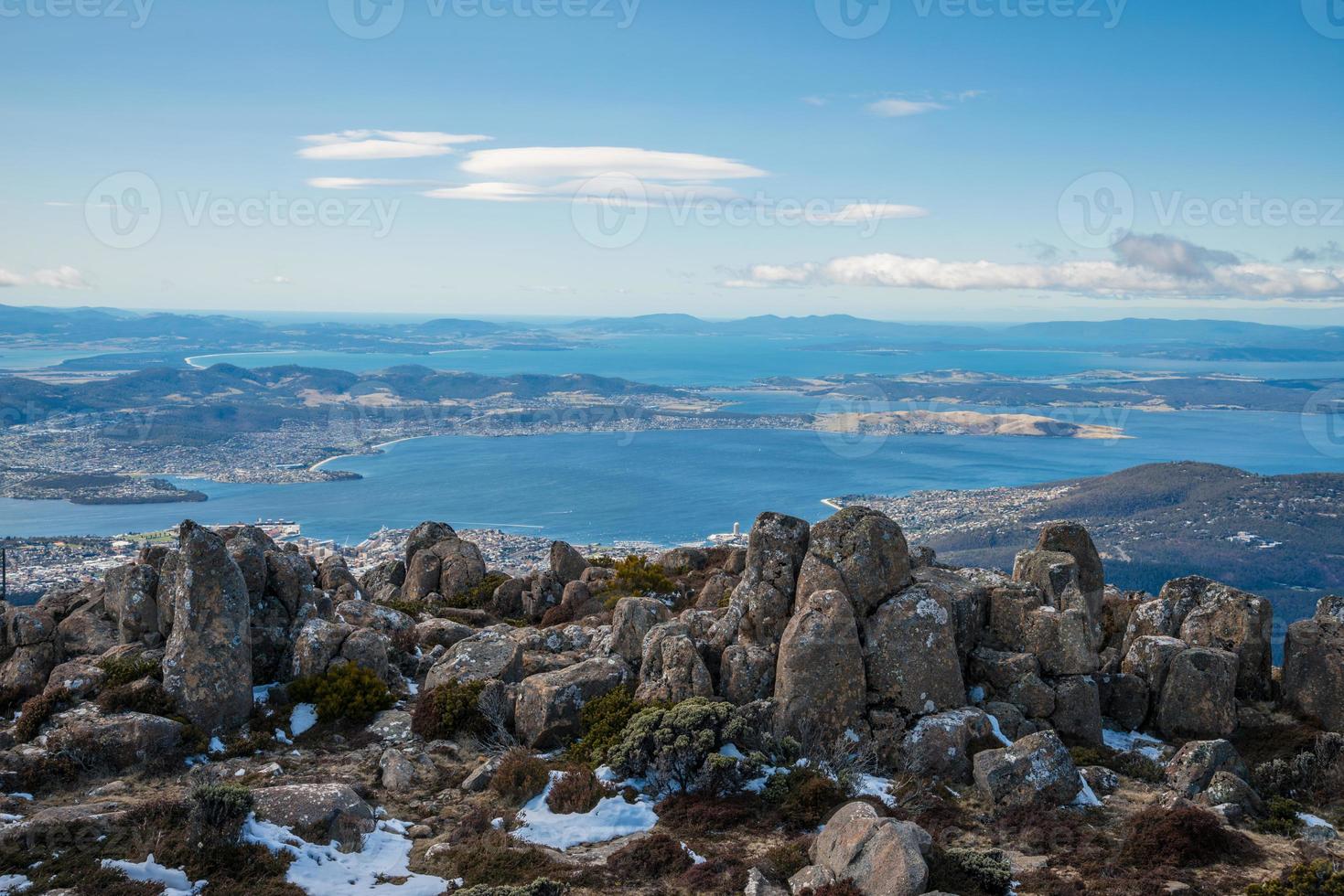 The Pinnacles rock on the top of mount Wellington in Hobart the capital city of Tasmania state of Australia. photo