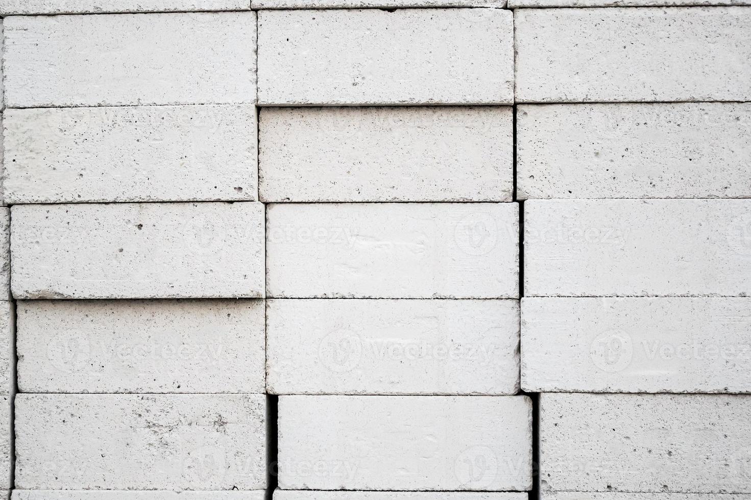 White autoclaved aerated lightweight concrete block stack texture photo