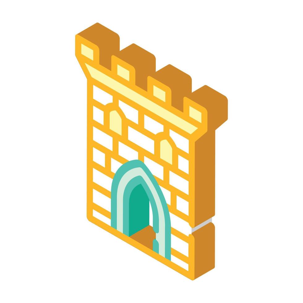 ilustración de signo de vector de icono isométrico de torre de castillo