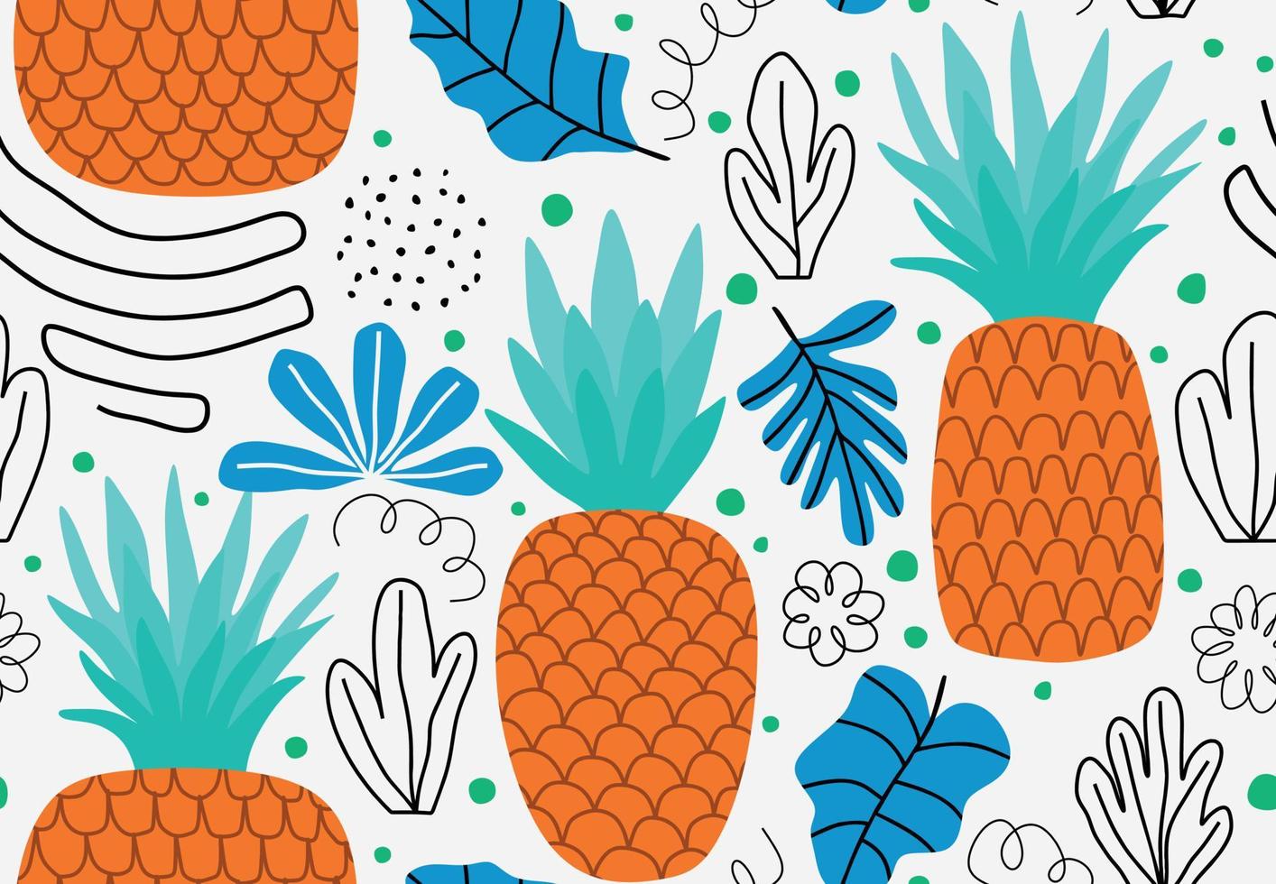 Seamless pineapple pattern. Cute pineapple pattern. vector illustration