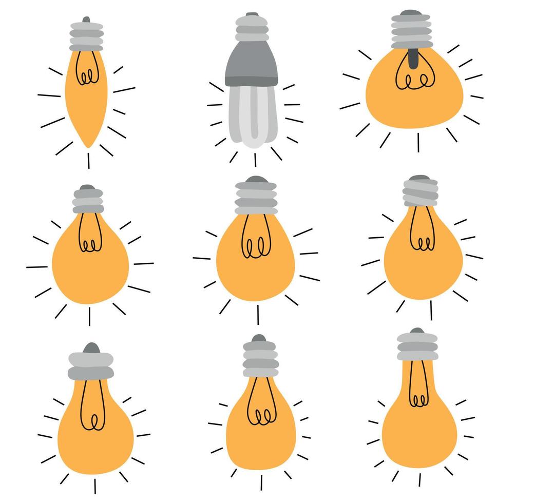 Bulb idea icon set on white background vector