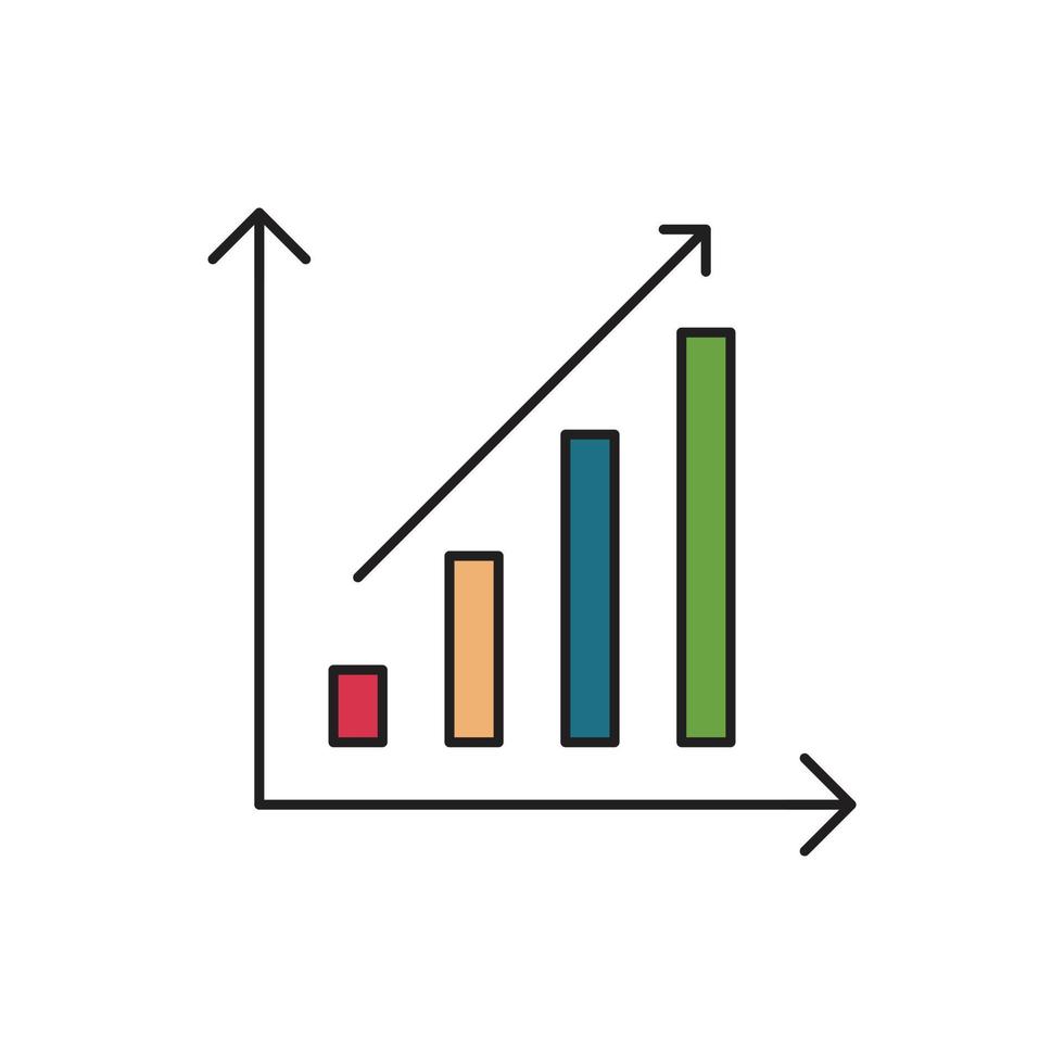 Graph vector for website symbol icon presentation