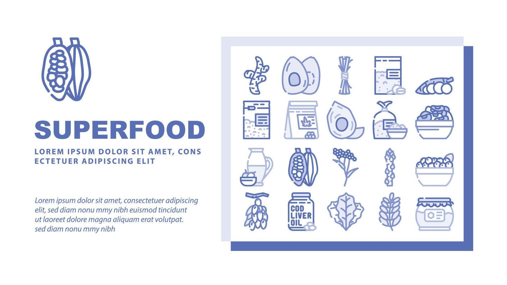 Superfood Natural And Vitamin Landing Header Vector