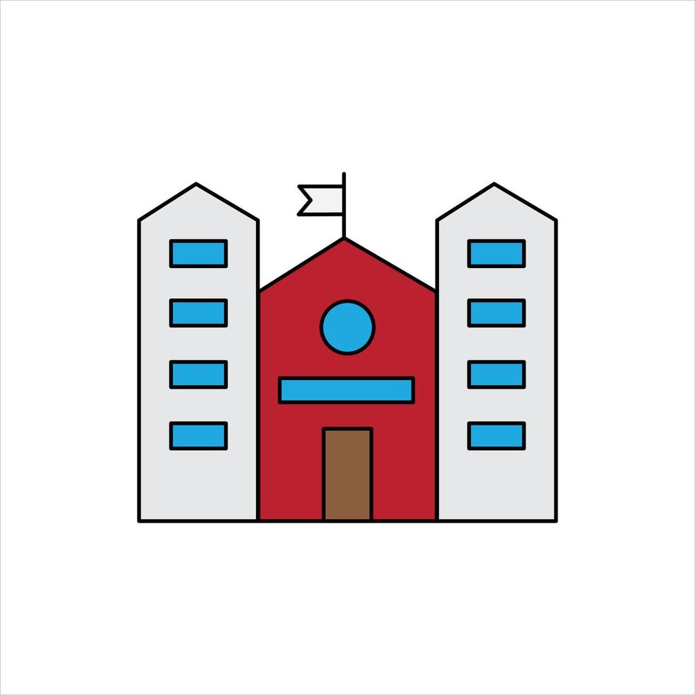 vector de edificio escolar para presentación de icono de símbolo de sitio web