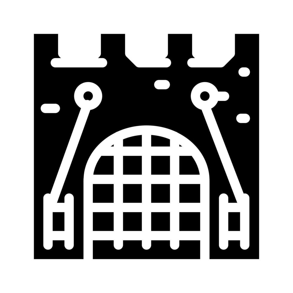 grid goal of ancient castle glyph icon vector illustration