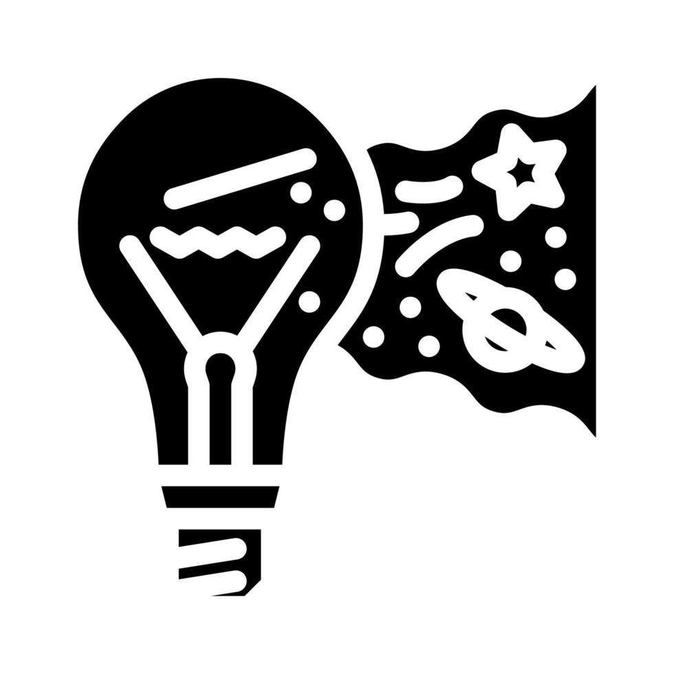 imagination light bulb glyph icon vector illustration