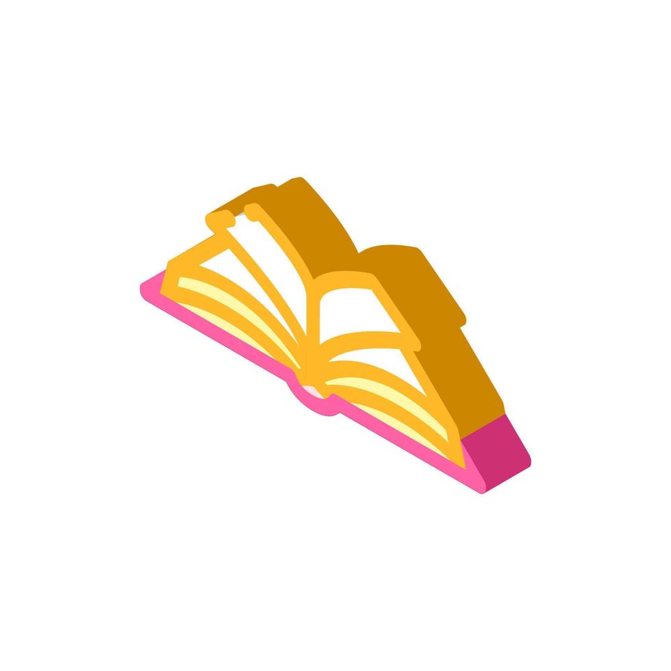 open book isometric icon vector illustration