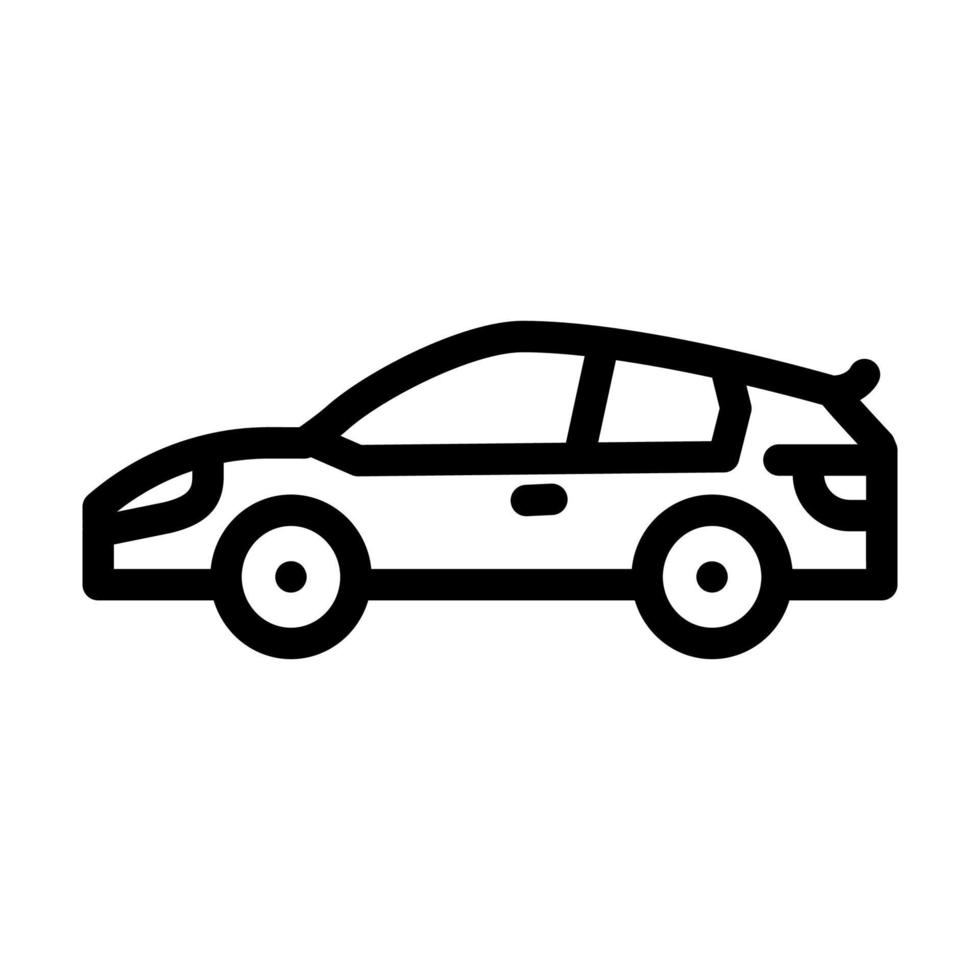 ilustración de vector de icono de línea de coche de escotilla caliente