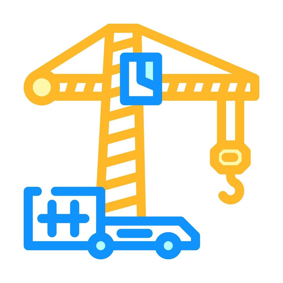 crane building construction color icon vector illustration