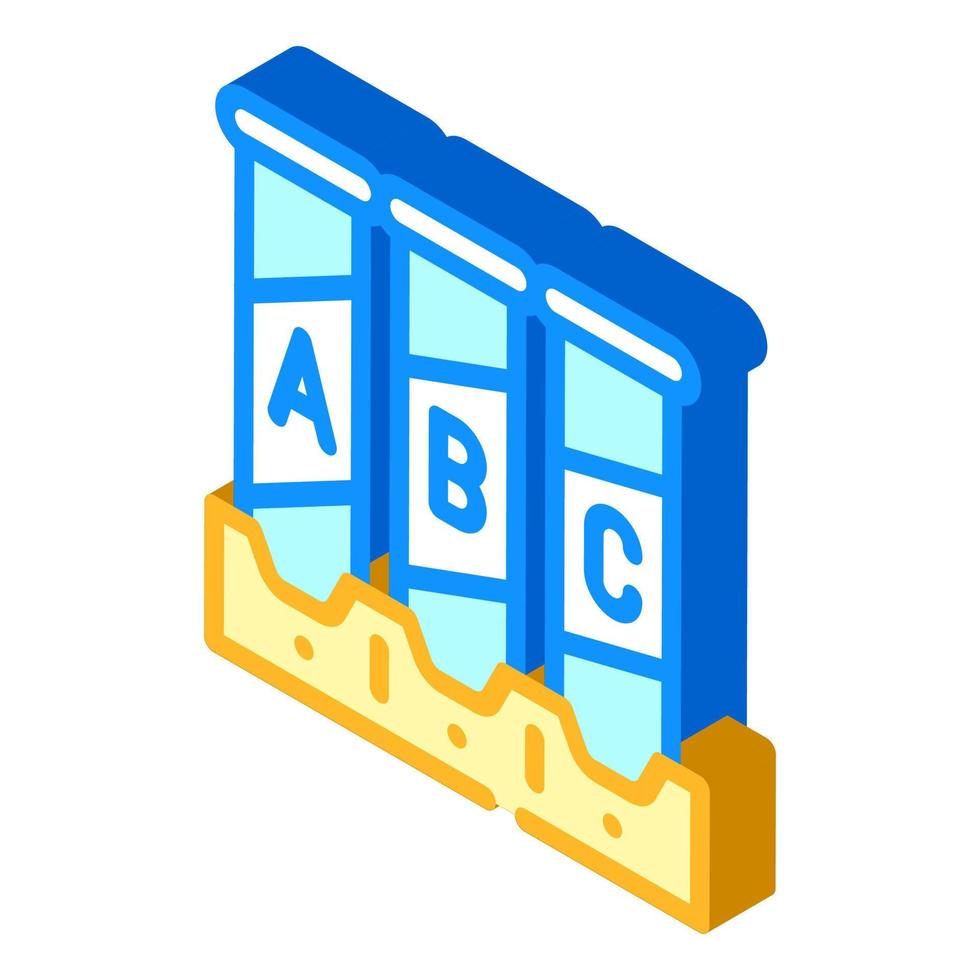 tubes with analysis or vaccine isometric icon vector illustration