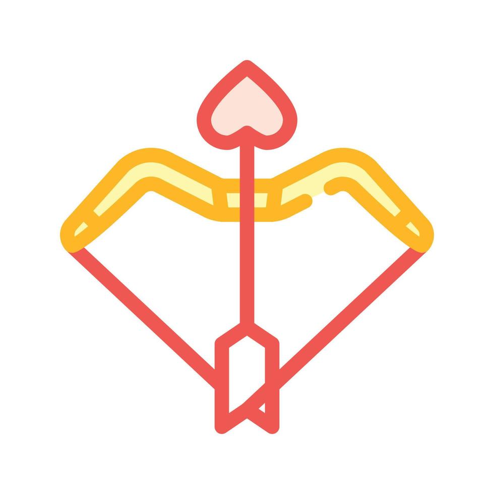 cupid bow arrow color icon vector illustration