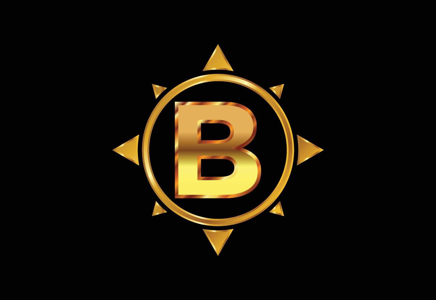 Initial B monogram letter alphabet in a compass. Compass logo sign symbol. Vector logo design