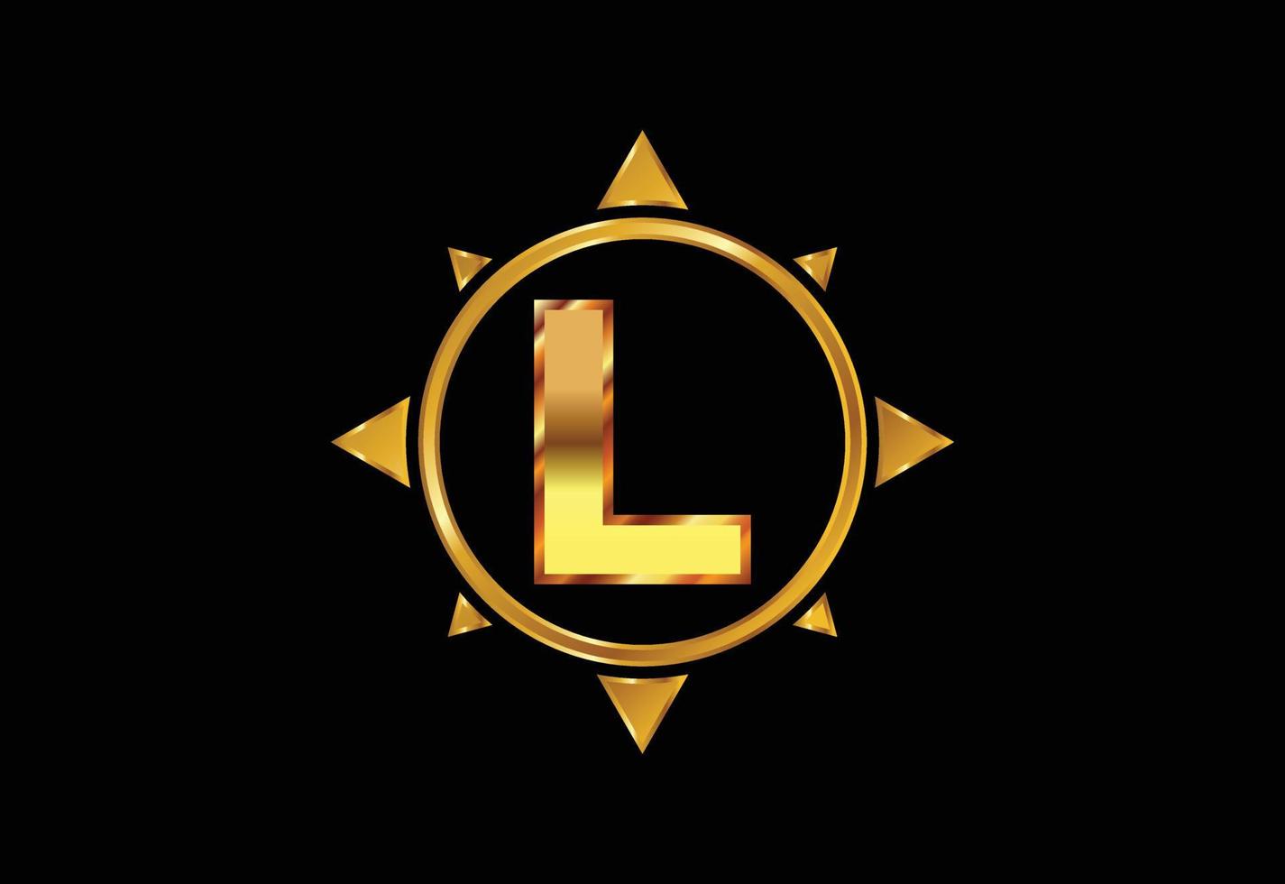 Initial L monogram letter alphabet in a compass. Compass logo sign symbol. Vector logo design