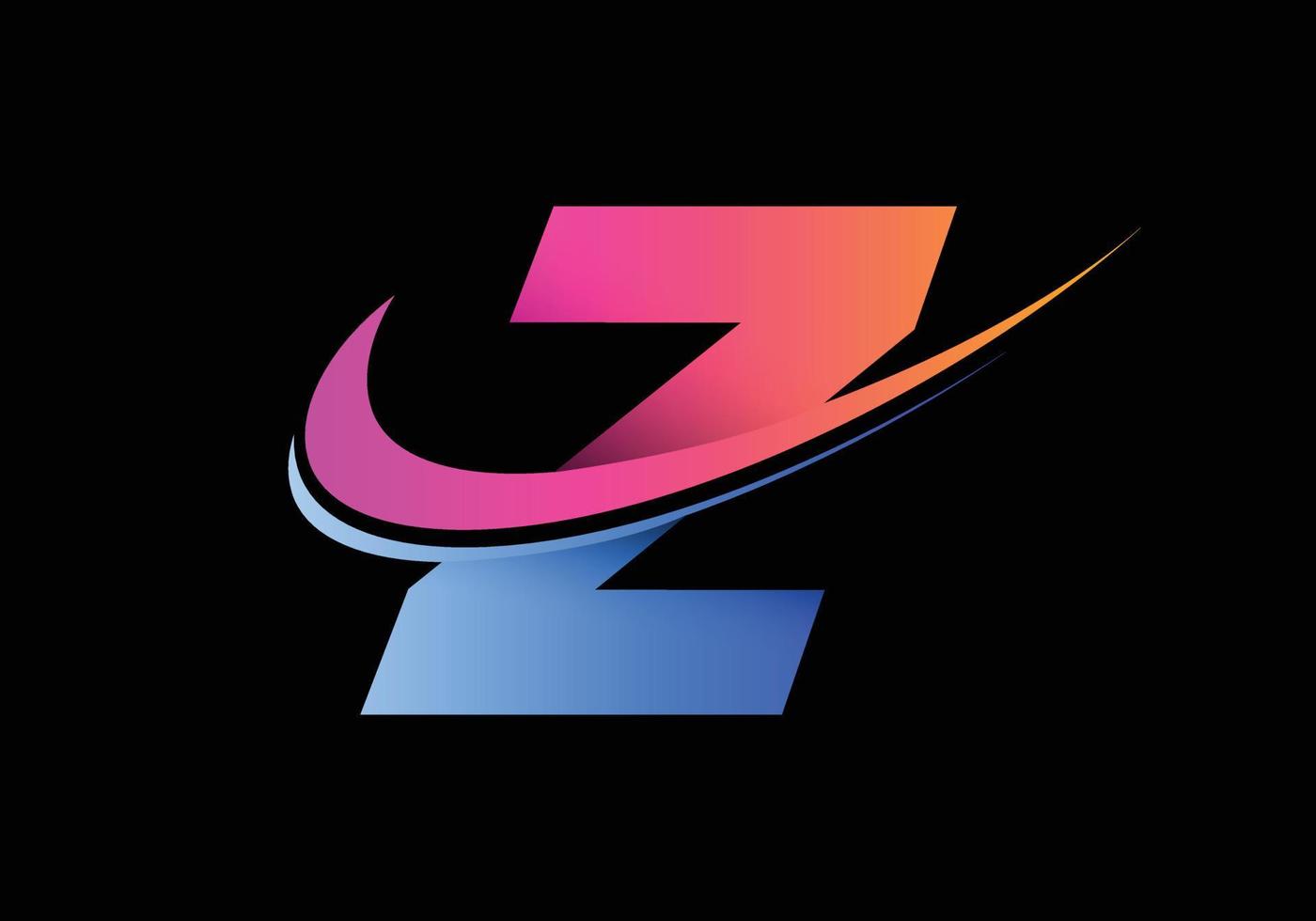 Initial letter Z with a swoosh logo template. Modern vector logotype for business and company identity.
