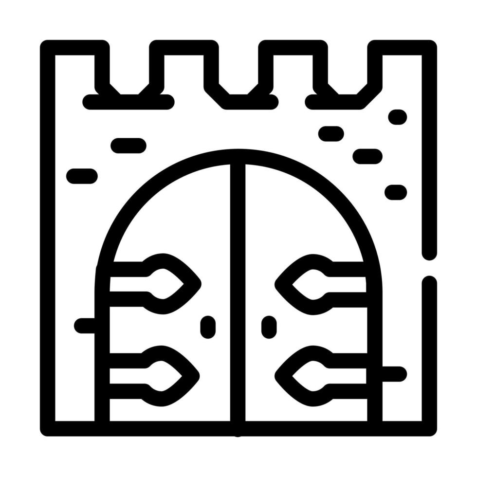 objetivo de la ilustración de vector de icono de línea de castillo medieval