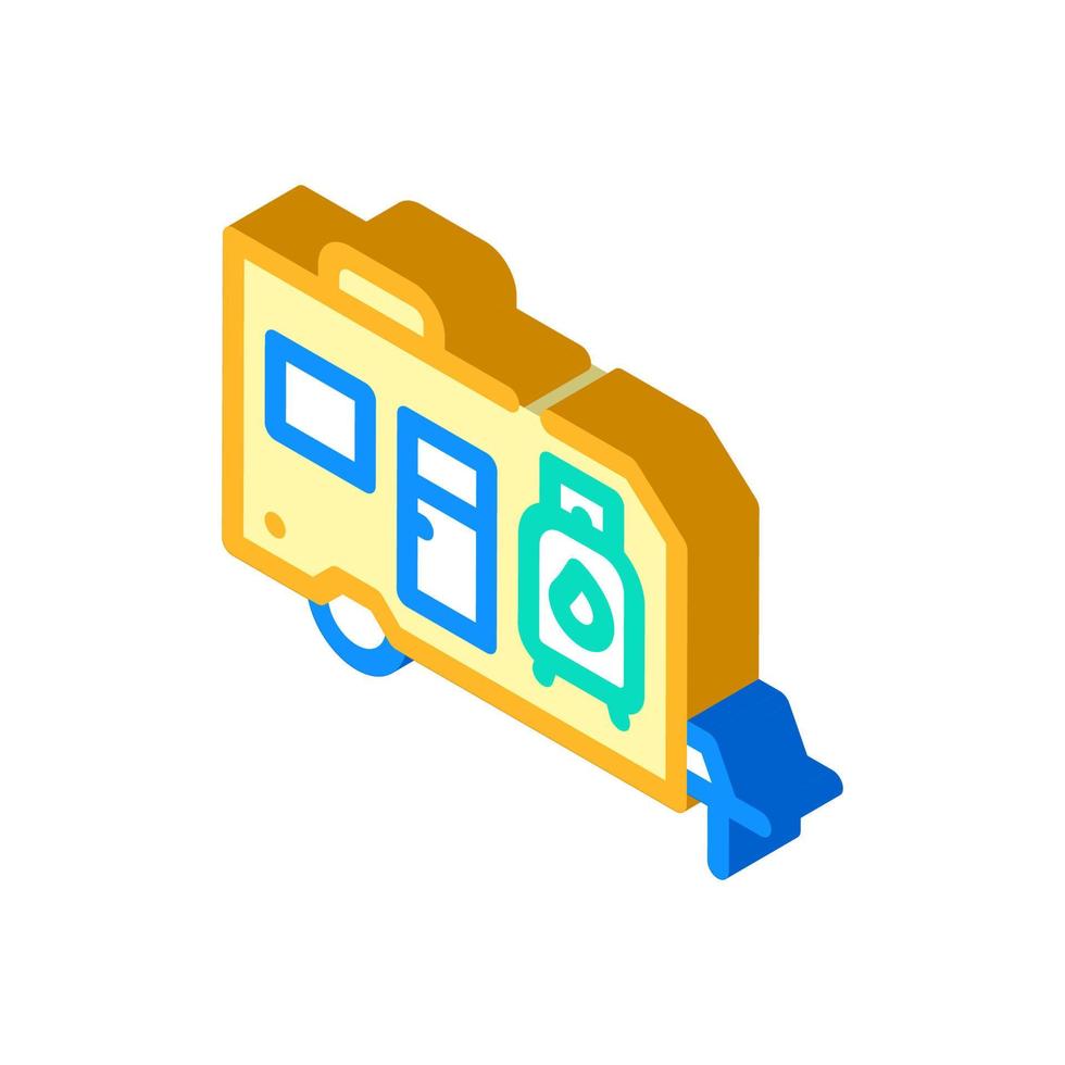 trailer with gas cylinder isometric icon vector illustration