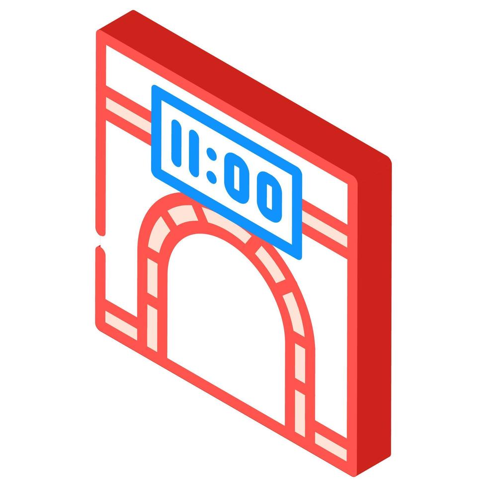 metro underground clock isometric icon vector illustration