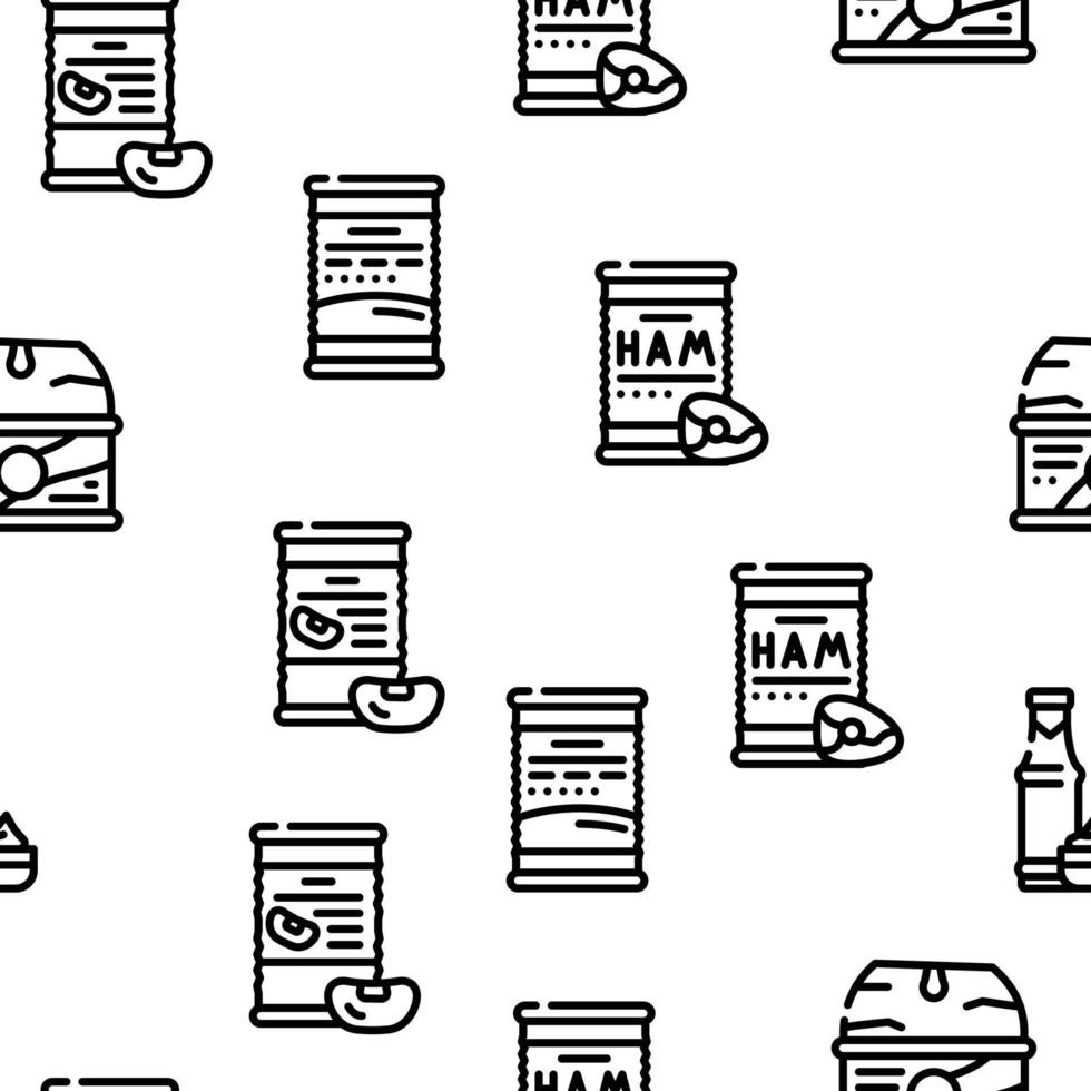 Canned Food Nutrition Vector Seamless Pattern